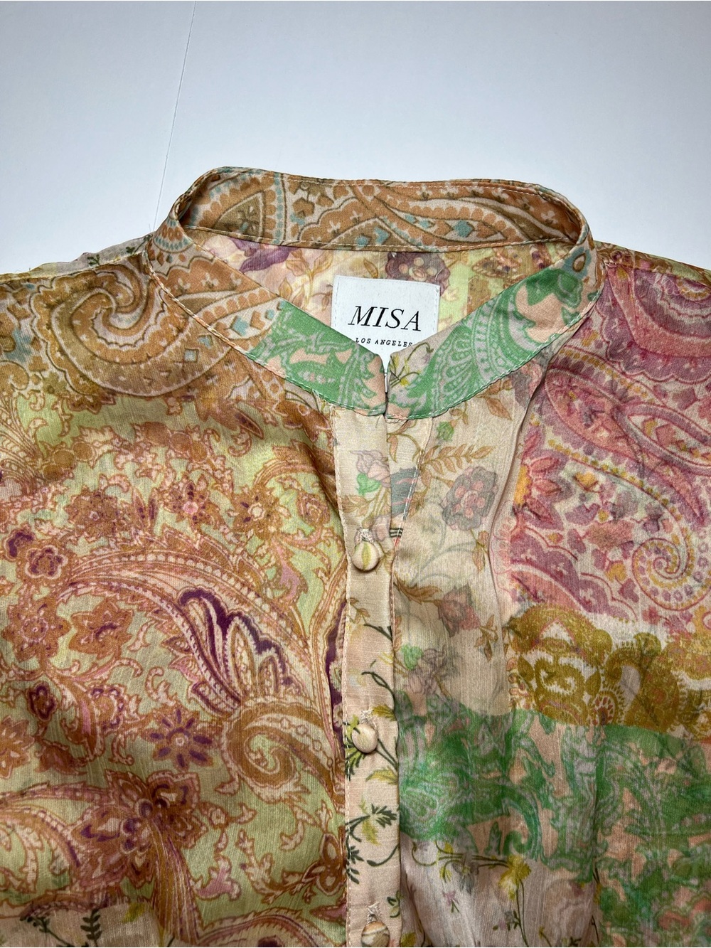 MISA Los Angeles Evie Dress in Printemps Patchwork  size small boho mini dress - Picture 5 of 8
